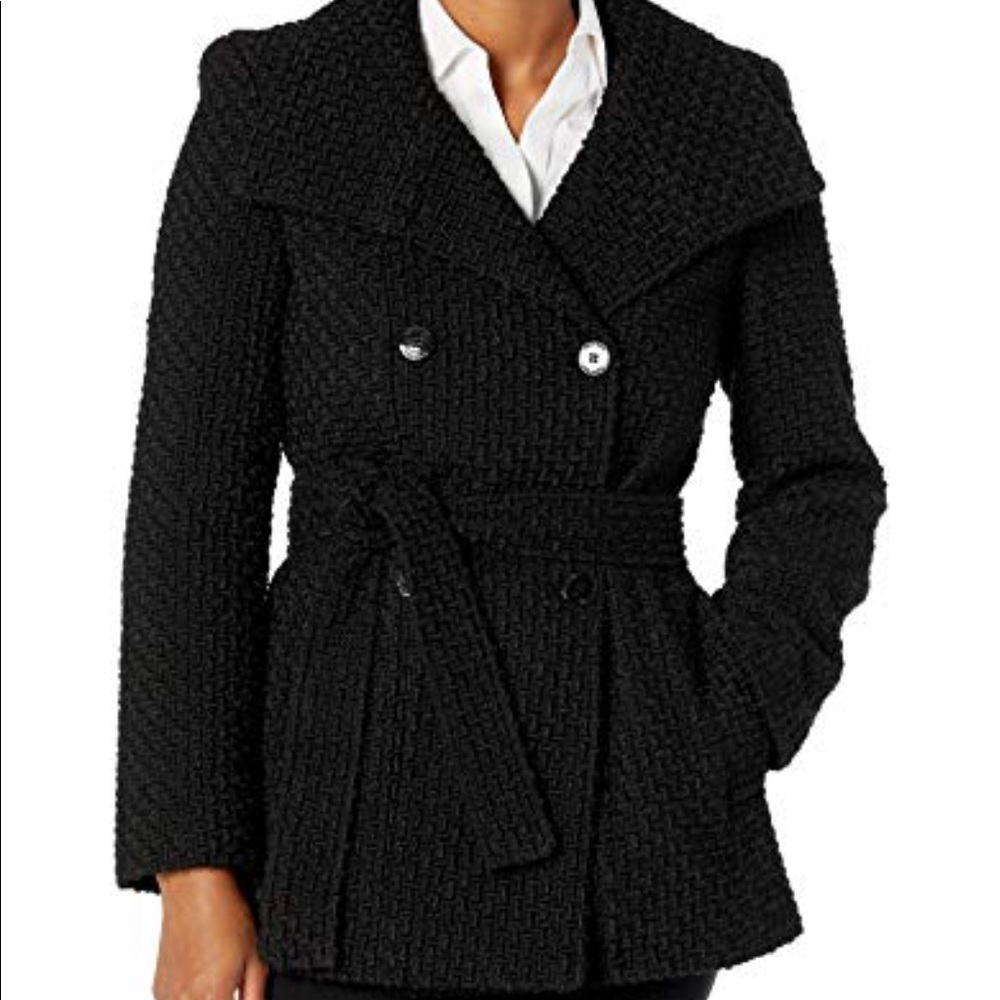 ❤️Calvin Klein Womens Double Breasted  Wool PeatCoat size 4